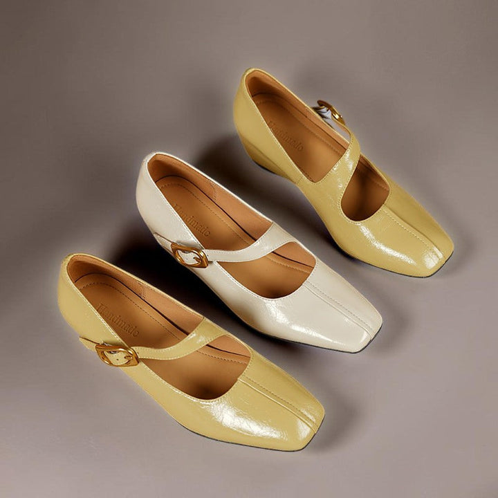 DELACROIX | Michèle Square-Toe Leather Mary Janes