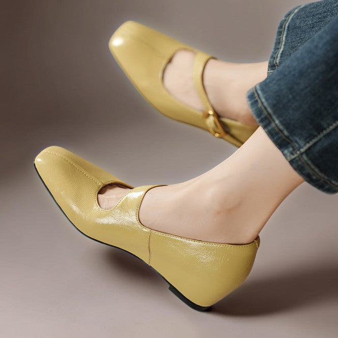 DELACROIX | Michèle Square-Toe Leather Mary Janes