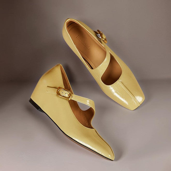 DELACROIX | Michèle Square-Toe Leather Mary Janes