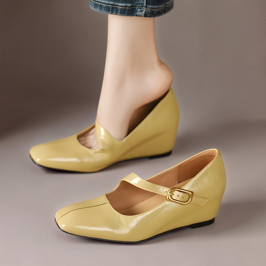 DELACROIX | Michèle Square-Toe Leather Mary Janes