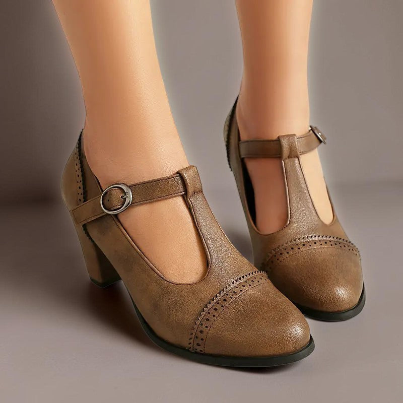 DELACROIX | Sandrine Perforated Strap Heels
