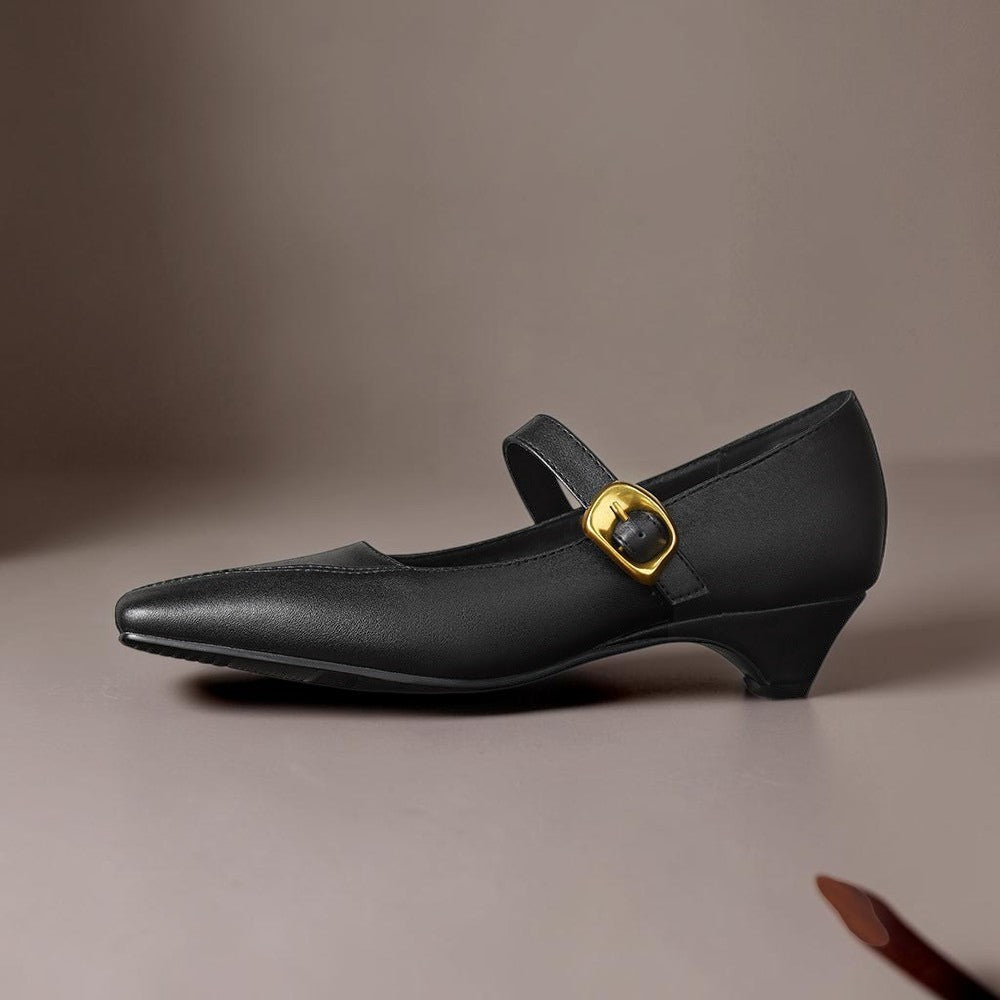 DELACROIX | Catherine Gold-Buckle Mary Janes