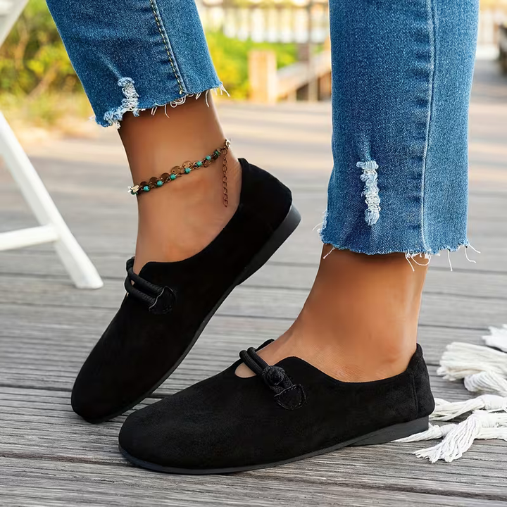 Véronique Suede Rope Knot Slip-Ons