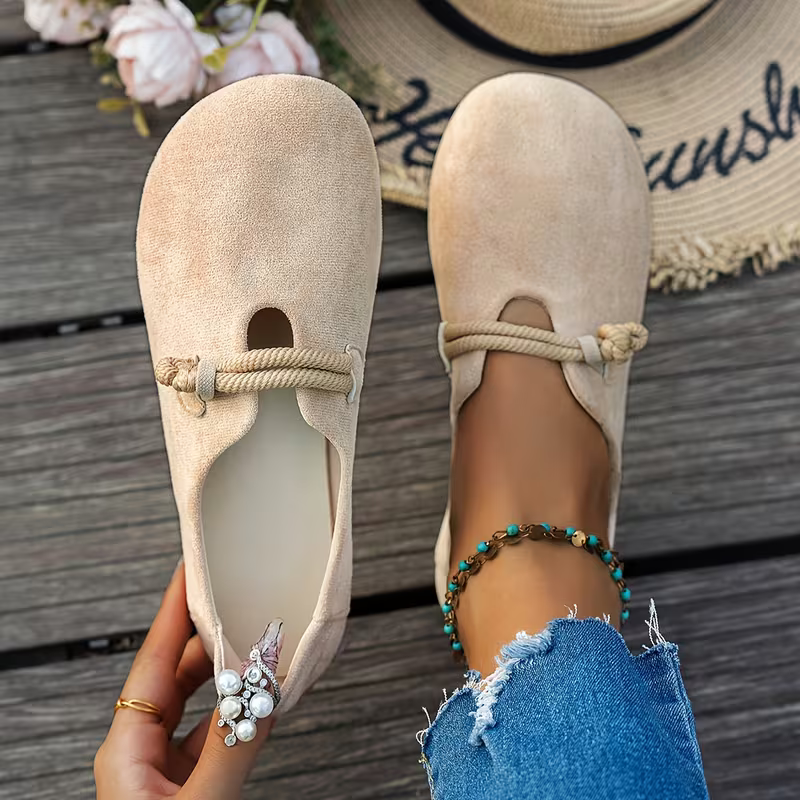 Véronique Suede Rope Knot Slip-Ons