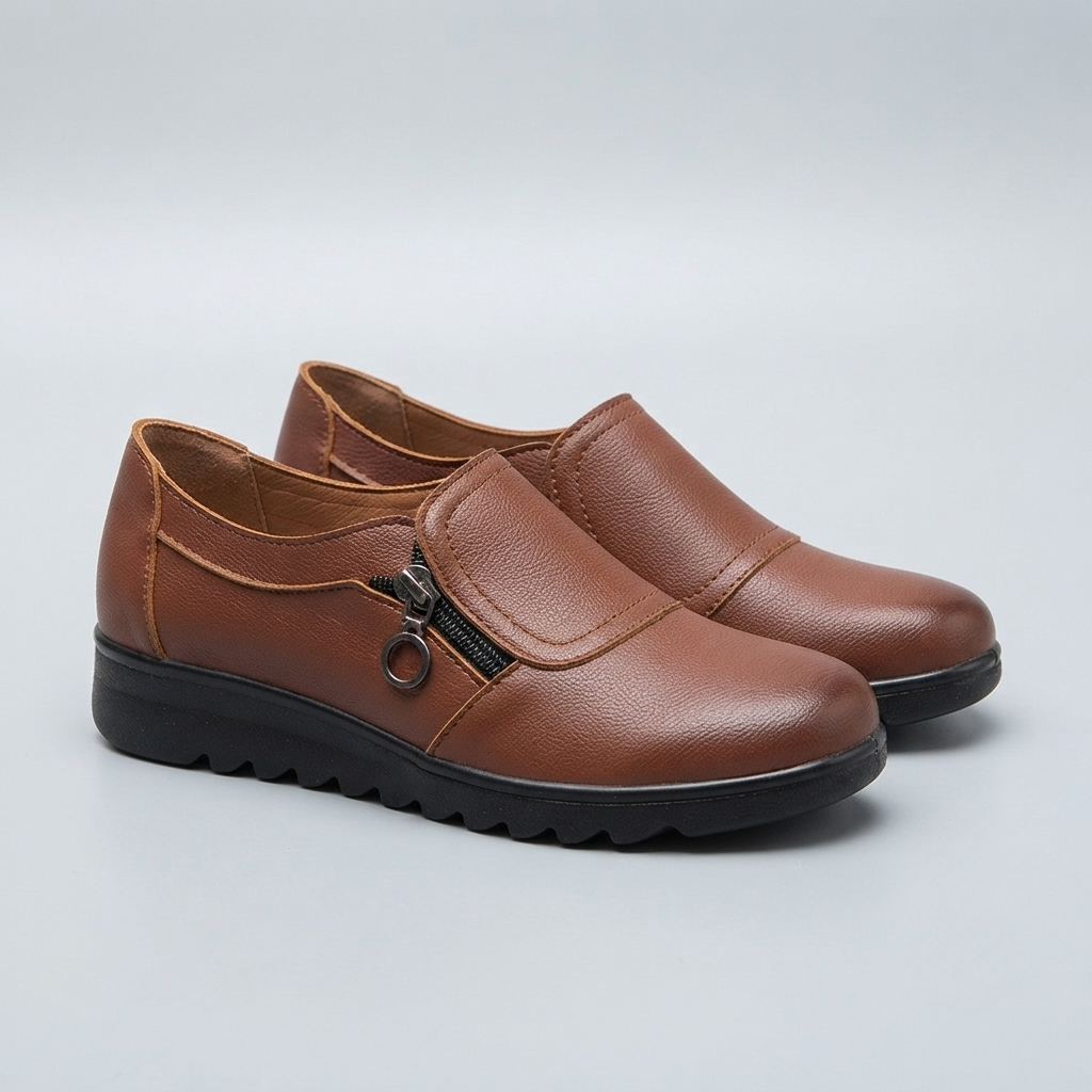 Slip-On Shoes with Zip and Soft Sole